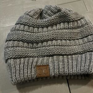 CC Gray Knit Slouchy Beanie